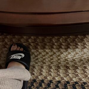 Nike Black and White Slide Sandals